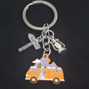 Porte-clés boussole de camping camping-car pour femme, porte-clés de voyage, accessoires de bijoux, pendentif cadeau, vacances 5