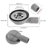 Bouchon de vidange de déchets d'évier, 56mm, 2.2 pouces, raccord d'angle pour bateau, caravane, camping-car, RV 6