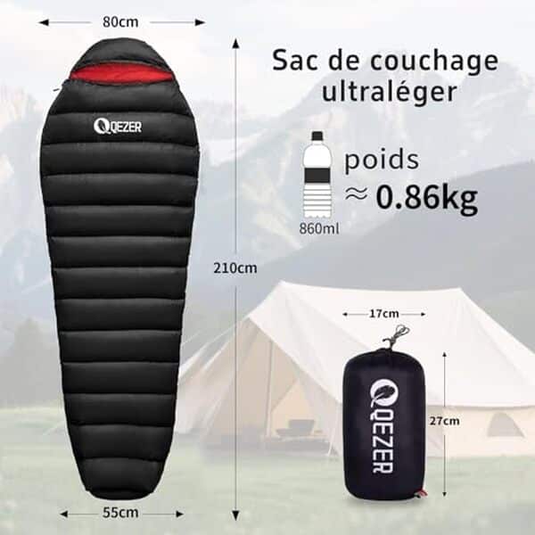 Découvrez notre test détaillé du sac de couchage QEZER 4 saisons ultra-léger : performances, confort et avis complet pour bien choisir votre équipement de camping.