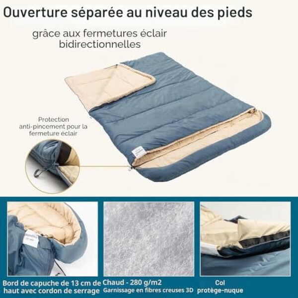 Découvrez notre test complet du sac de couchage double Skandika Oppdal : performances, isolation et praticité pour vos nuits en duo en camping ou randonnée.
