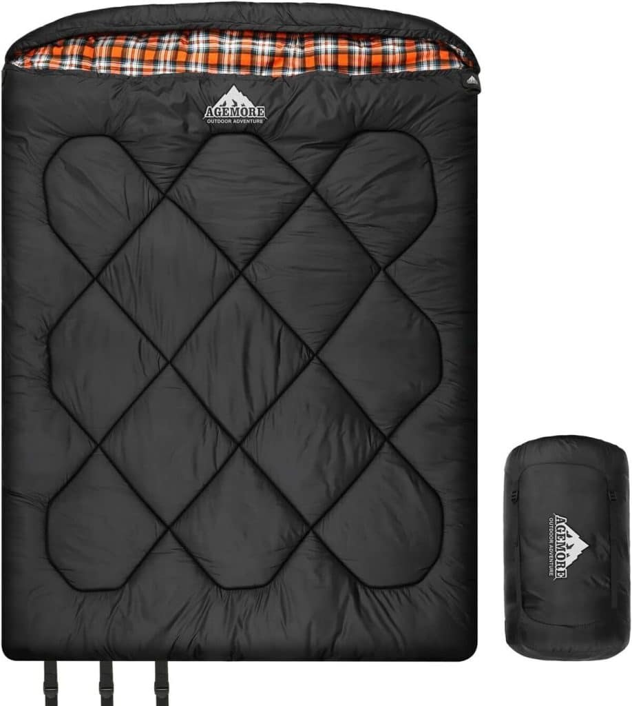 Test : agemore sac de couchage double à 0 degrés pour le camping