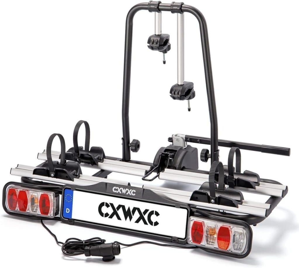Test : porte-vélo électrique CXWXC pour attelage - 60 kg, avec feu arrière