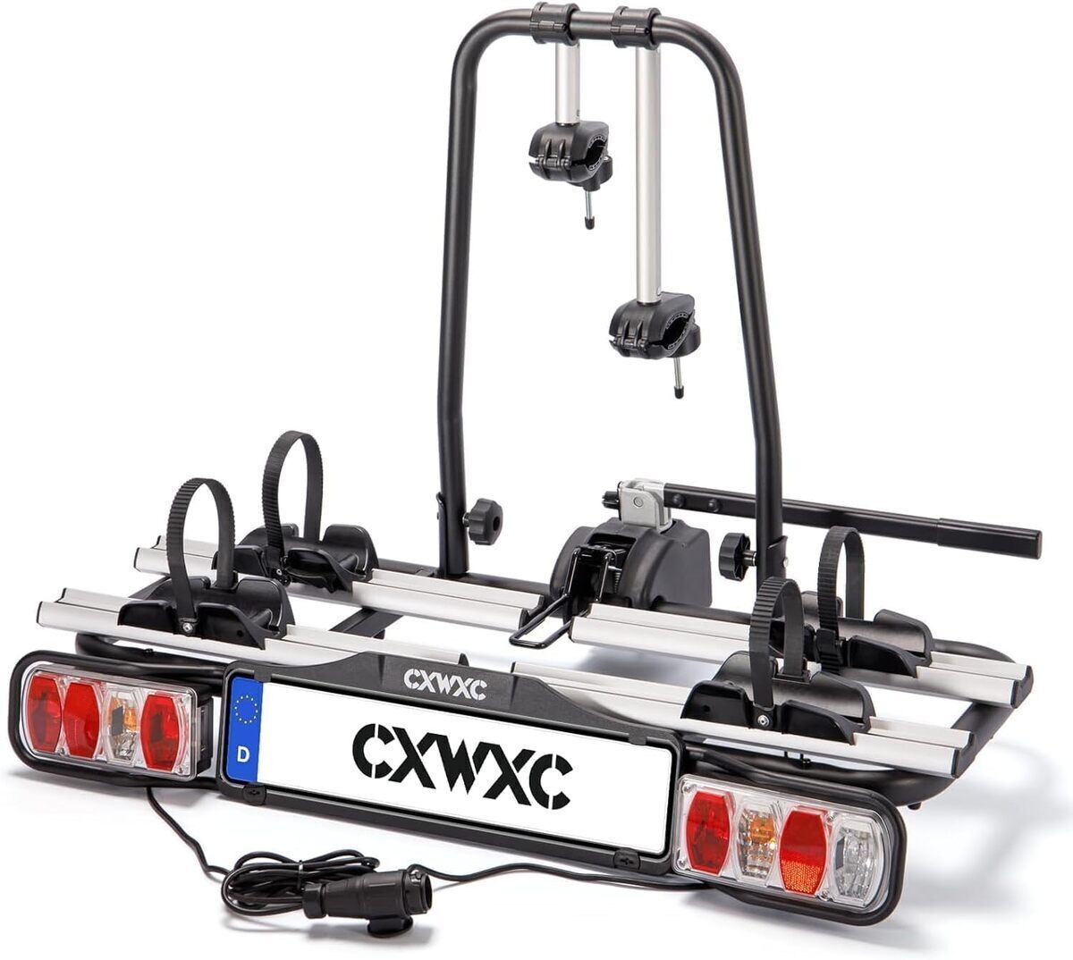 Test : porte-vélo électrique CXWXC pour attelage - 60 kg, avec feu arrière