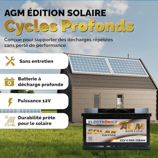 Découvrez notre test complet de la batterie AGM Electronicx 110Ah : performances, autonomie et fiabilité pour vos installations solaires et systèmes autonomes.