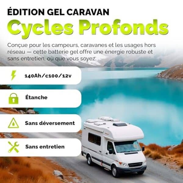 Découvrez la batterie gel 12V 140Ah Electronicx, idéale pour vos systèmes autonomes. Fiabilité, longévité et performance énergétique optimale pour camping, bateau et maison.
