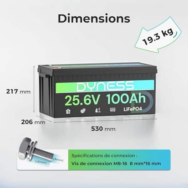Découvrez notre test complet de la batterie lithium Dyness 24V 100Ah LiFePO4 avec BMS intégré : autonomie, performances et adaptabilité pour camping-car et installations solaires