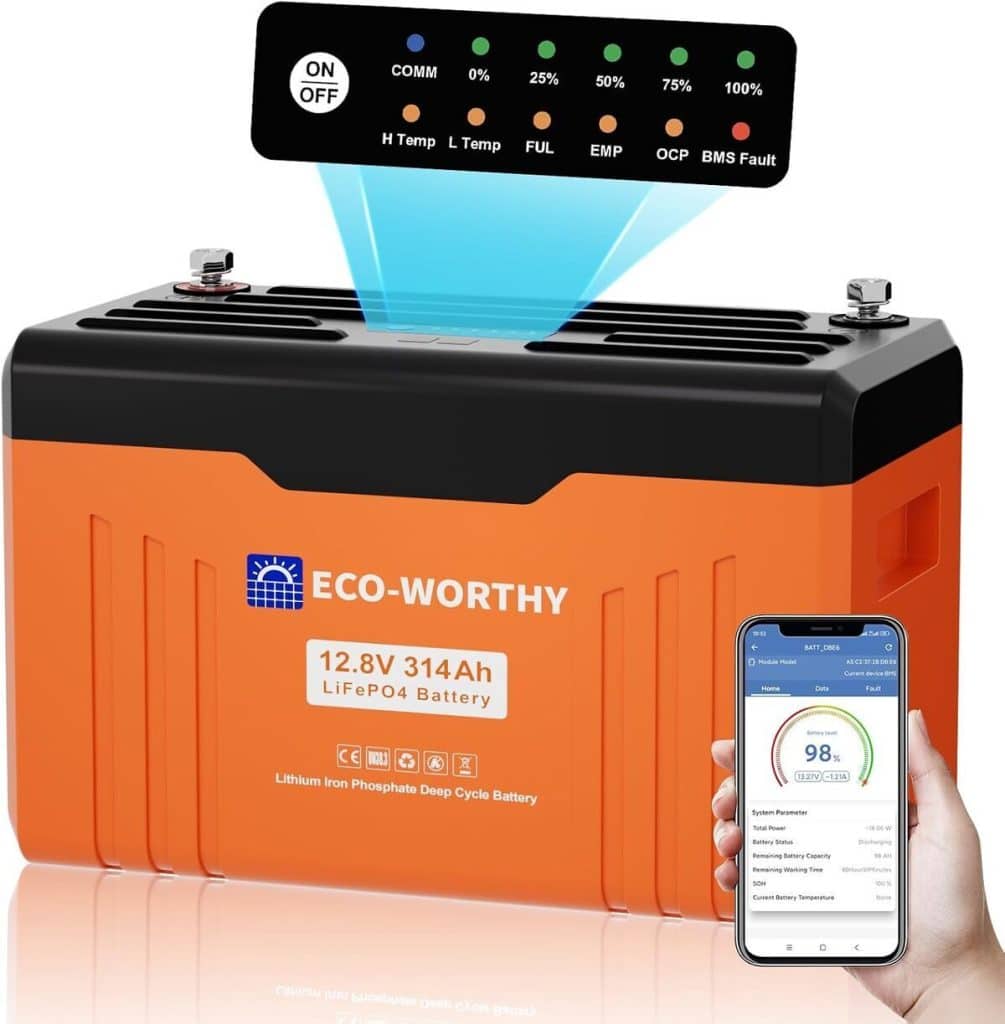 Test de la batterie lithium ECO-WORTHY 12V 314Ah EnergyTrek LiFePO4 bluetooth