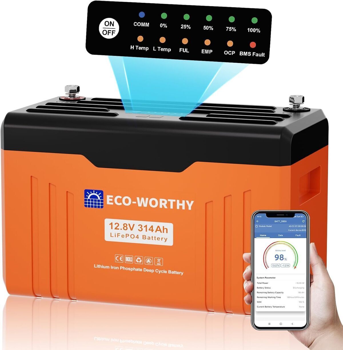 Test de la batterie lithium ECO-WORTHY 12V 314Ah EnergyTrek LiFePO4 bluetooth